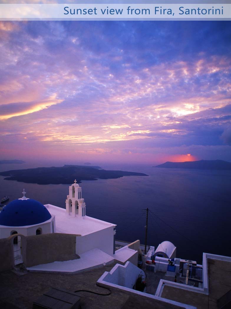 sunset fira santorini